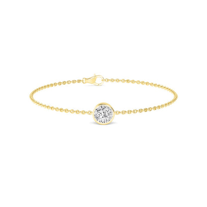 Yellow Gold / 1.00ct Lab Grown Diamond Chain Bracelet