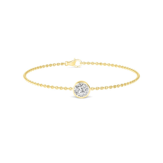 Yellow Gold / 1.00ct Lab Grown Diamond Chain Bracelet