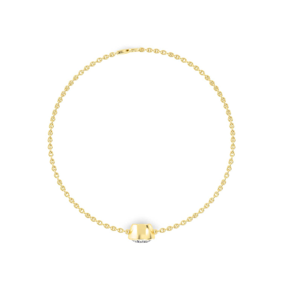 Yellow Gold / 1.00ct Lab Grown Diamond Chain Bracelet
