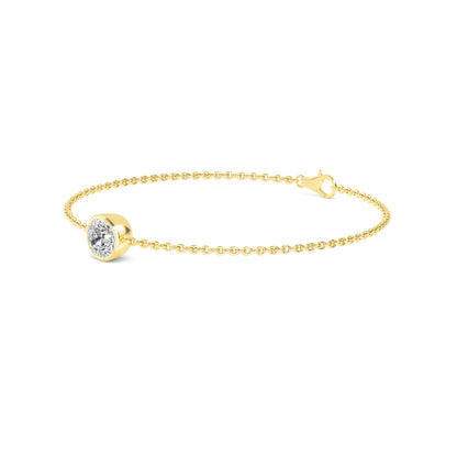 Yellow Gold / 1.00ct Lab Grown Diamond Chain Bracelet