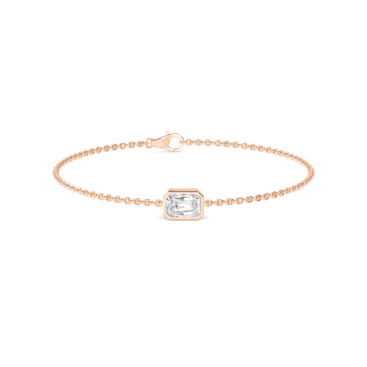 Rose Gold / 1.00ct Lab Grown Diamond Chain Bracelet