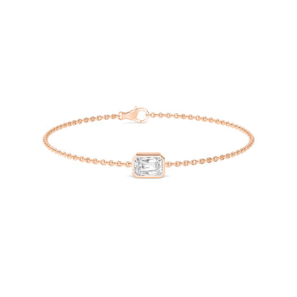 Rose Gold / 1.00ct Lab Grown Diamond Chain Bracelet
