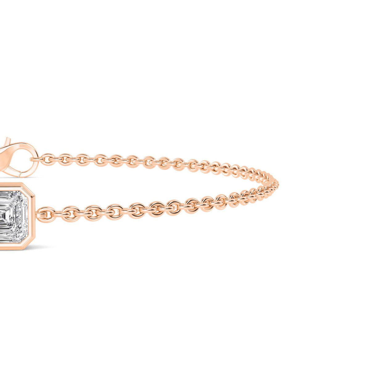 Rose Gold / 1.00ct Lab Grown Diamond Chain Bracelet