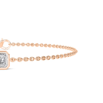 Rose Gold / 1.00ct Lab Grown Diamond Chain Bracelet