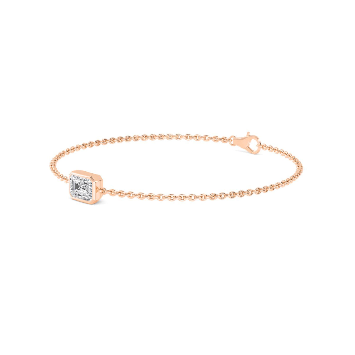 Rose Gold / 1.00ct Lab Grown Diamond Chain Bracelet