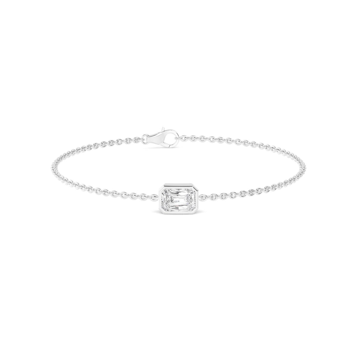 White Gold / 1.00ct Lab Grown Diamond Chain Bracelet