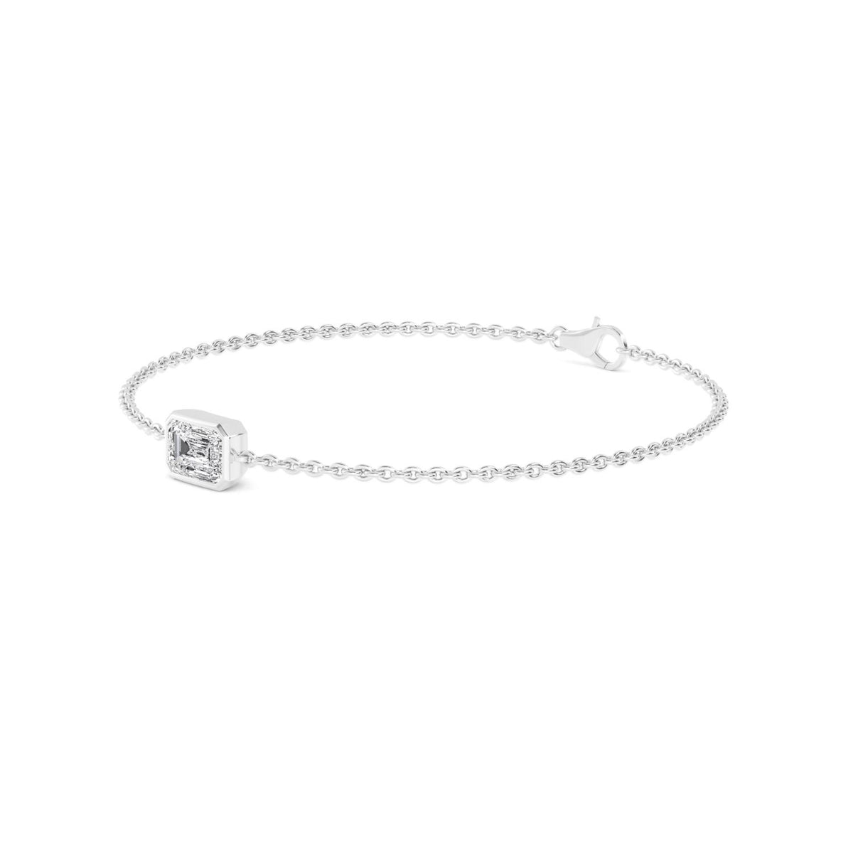 White Gold / 1.00ct Lab Grown Diamond Chain Bracelet