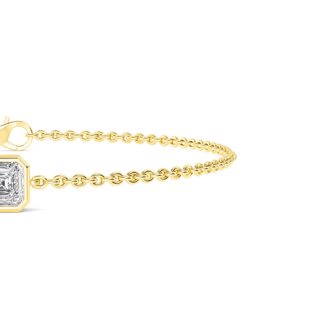 Yellow Gold / 1.00ct Lab Grown Diamond Chain Bracelet