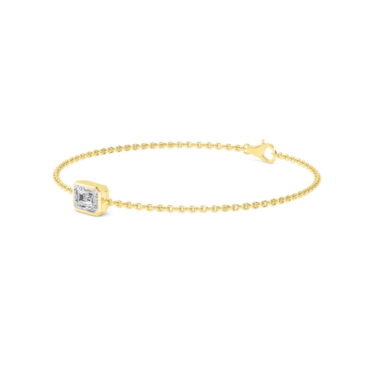 Yellow Gold / 1.00ct Lab Grown Diamond Chain Bracelet