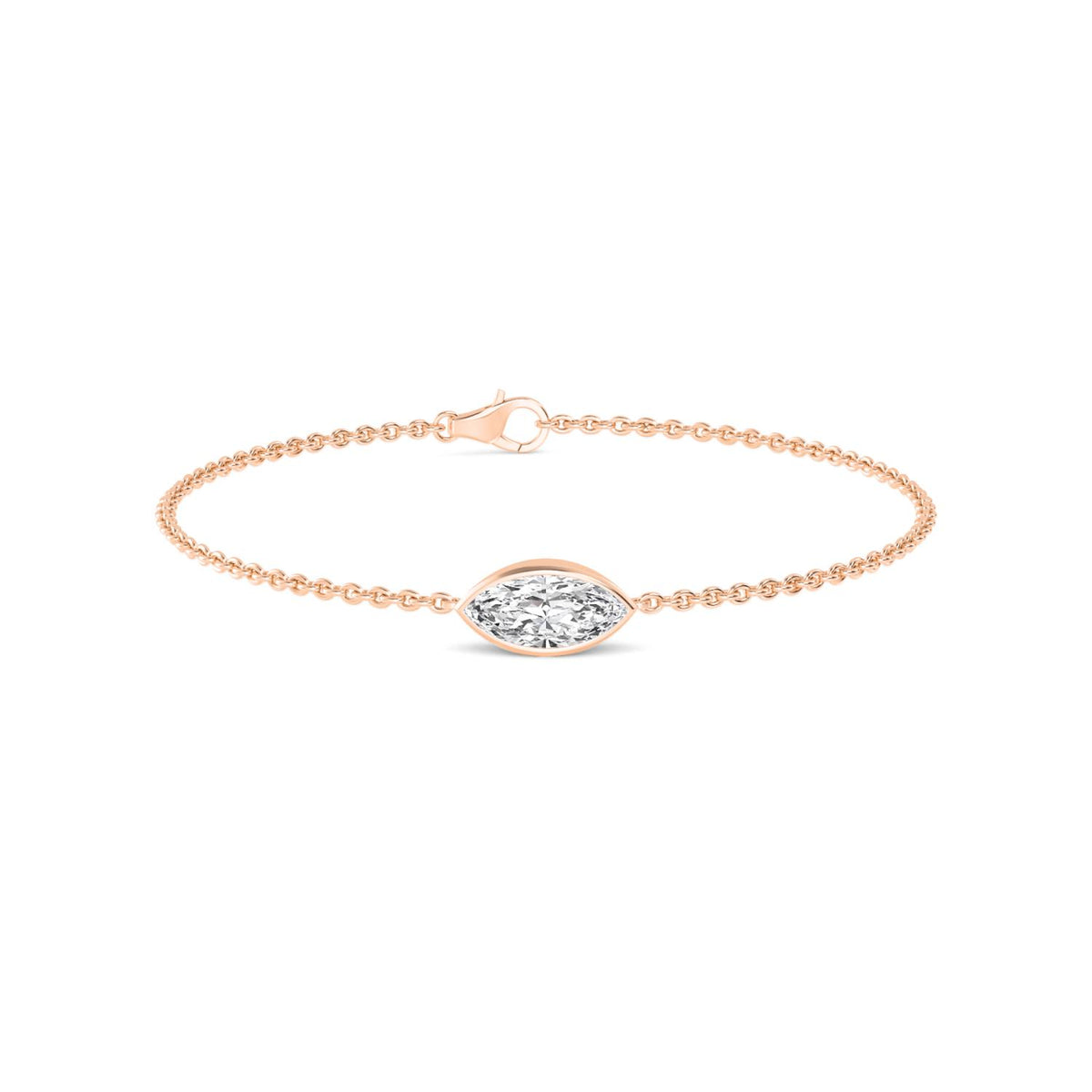Rose Gold / 1.00ct Lab Grown Diamond Chain Bracelet