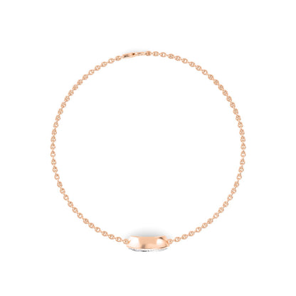 Rose Gold / 1.00ct Lab Grown Diamond Chain Bracelet