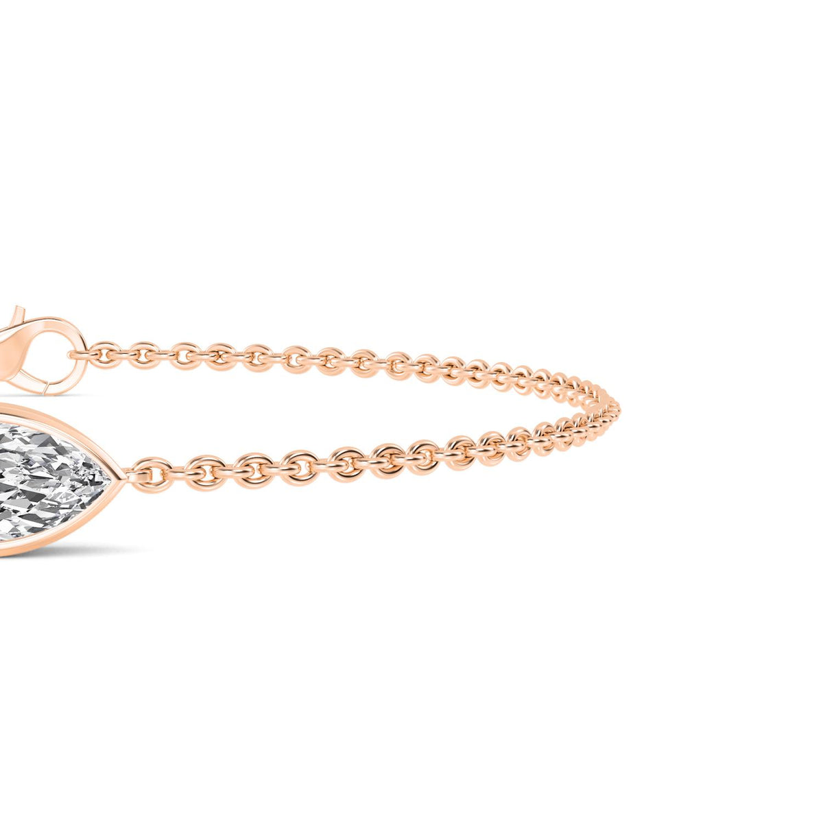 Rose Gold / 1.00ct Lab Grown Diamond Chain Bracelet