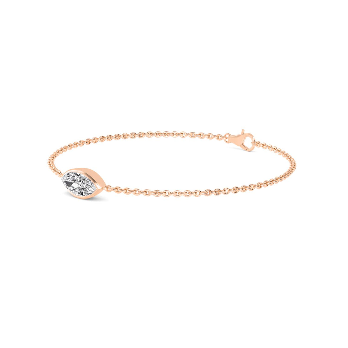 Rose Gold / 1.00ct Lab Grown Diamond Chain Bracelet