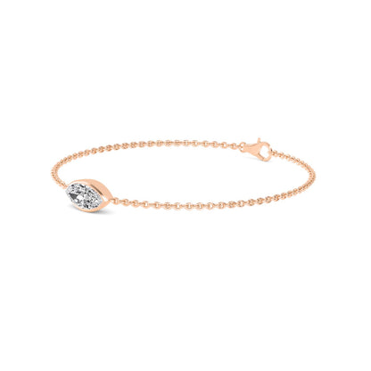 Rose Gold / 1.00ct Lab Grown Diamond Chain Bracelet
