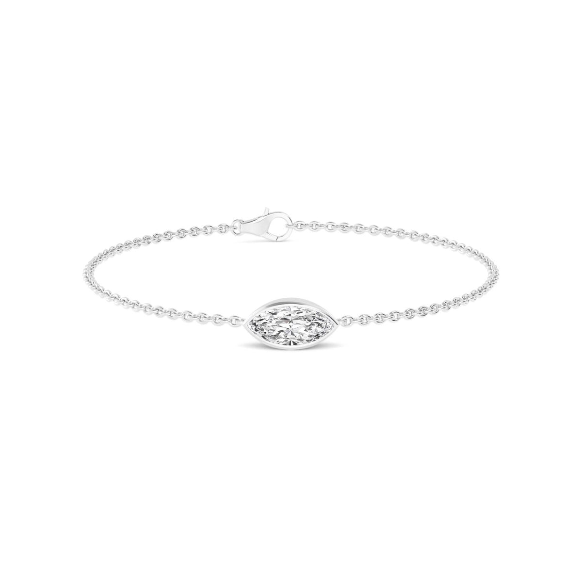 White Gold / 1.00ct Lab Grown Diamond Chain Bracelet