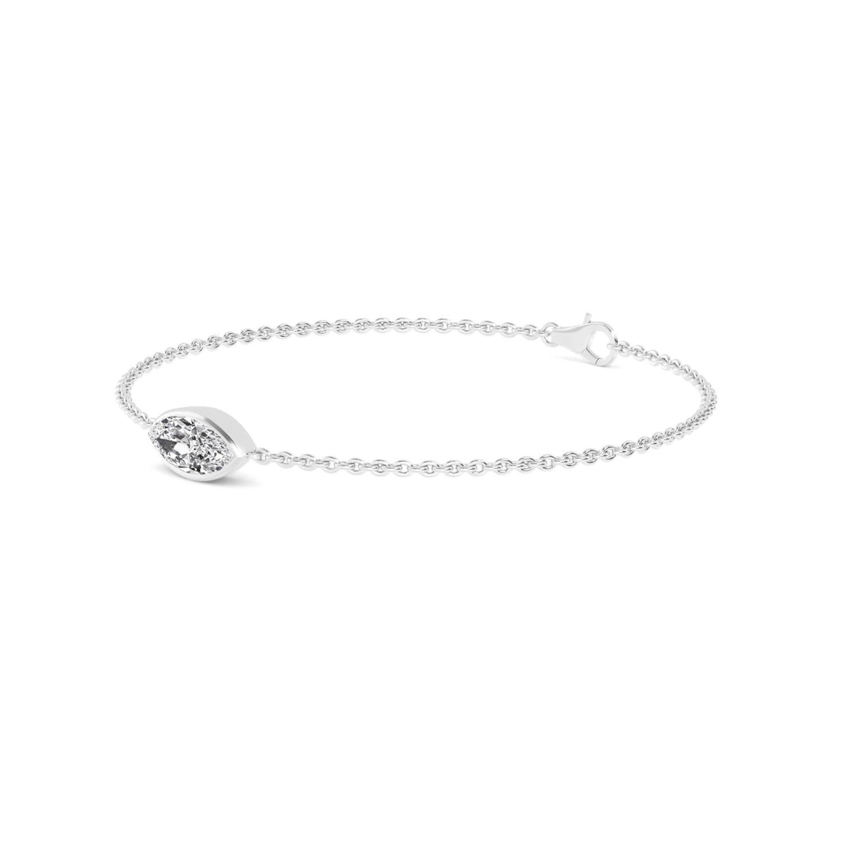 White Gold / 1.00ct Lab Grown Diamond Chain Bracelet