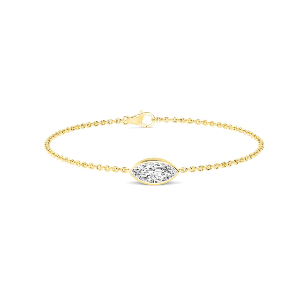 Yellow Gold / 1.00ct Lab Grown Diamond Chain Bracelet