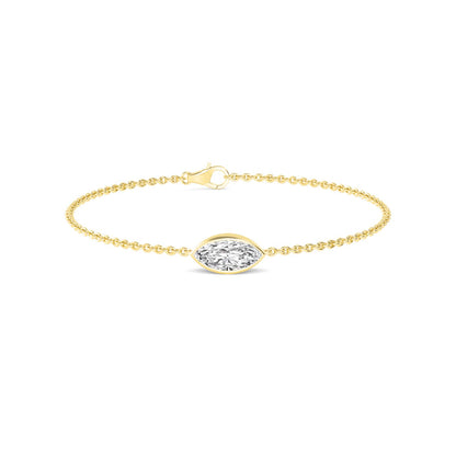 Yellow Gold / 1.00ct Lab Grown Diamond Chain Bracelet