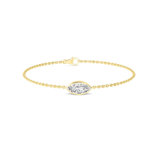 Yellow Gold / 1.00ct Lab Grown Diamond Chain Bracelet