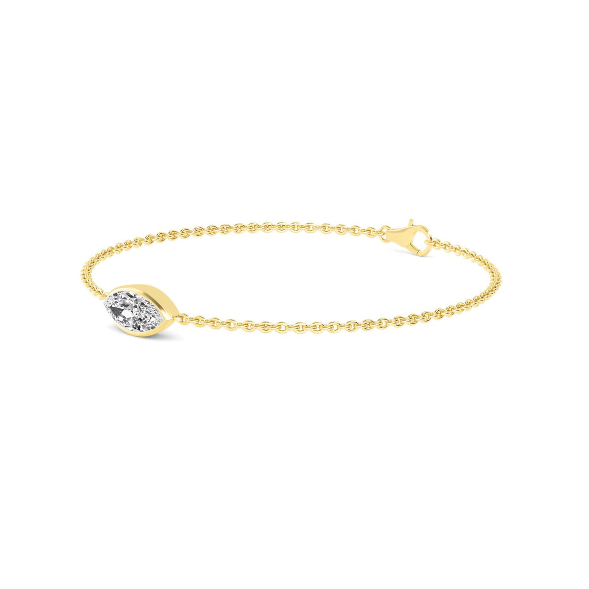 Yellow Gold / 1.00ct Lab Grown Diamond Chain Bracelet