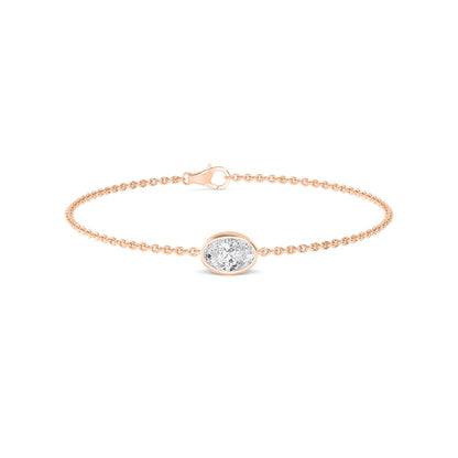 Rose Gold / 1.00ct Lab Grown Diamond Chain Bracelet