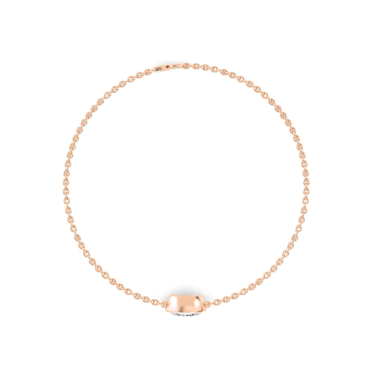 Rose Gold / 1.00ct Lab Grown Diamond Chain Bracelet