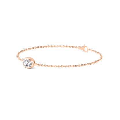 Rose Gold / 1.00ct Lab Grown Diamond Chain Bracelet