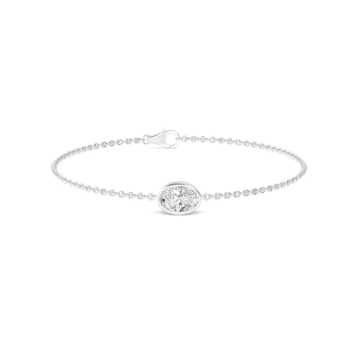 White Gold / 1.00ct Lab Grown Diamond Chain Bracelet