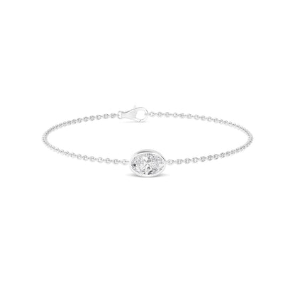 White Gold / 1.00ct Lab Grown Diamond Chain Bracelet