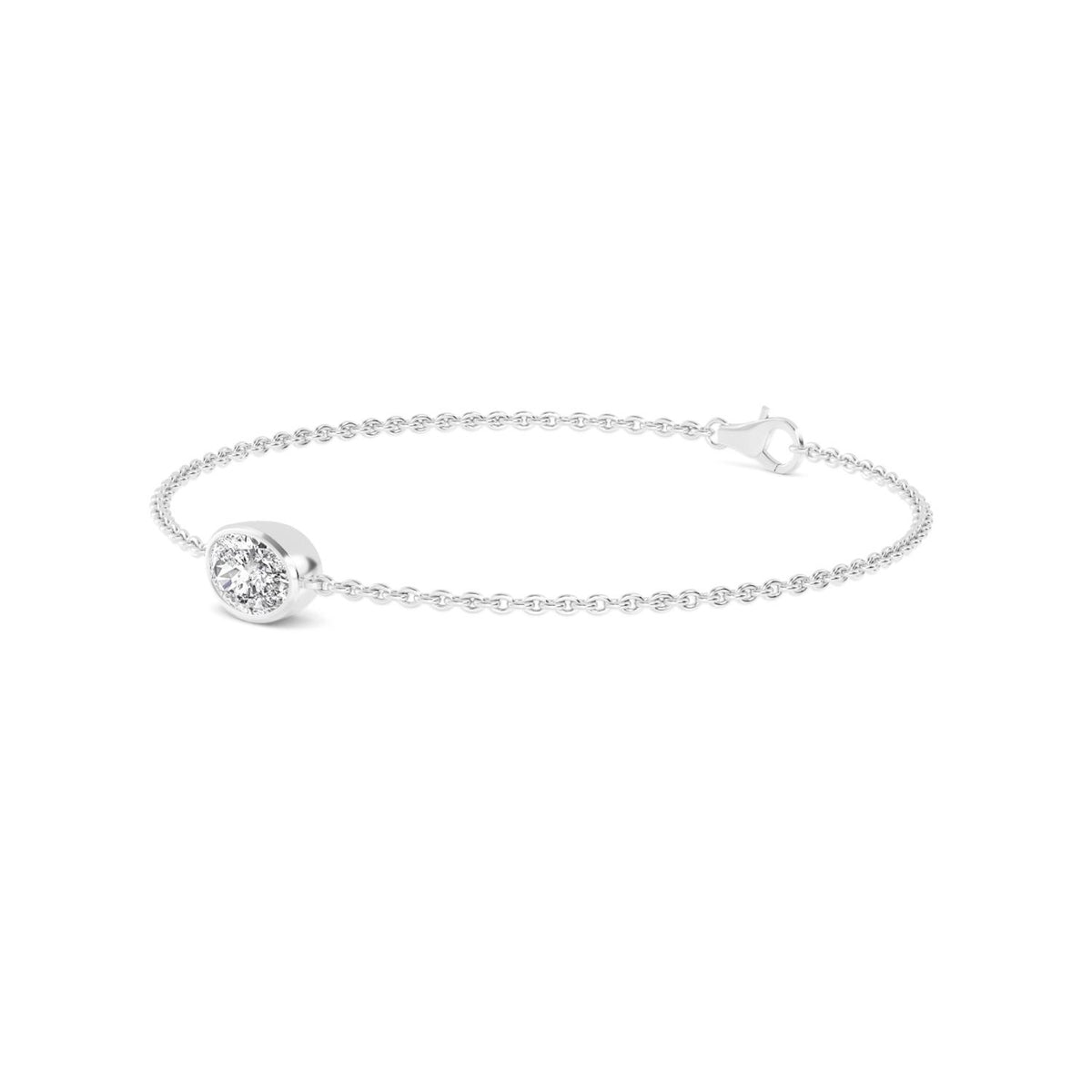 White Gold / 1.00ct Lab Grown Diamond Chain Bracelet