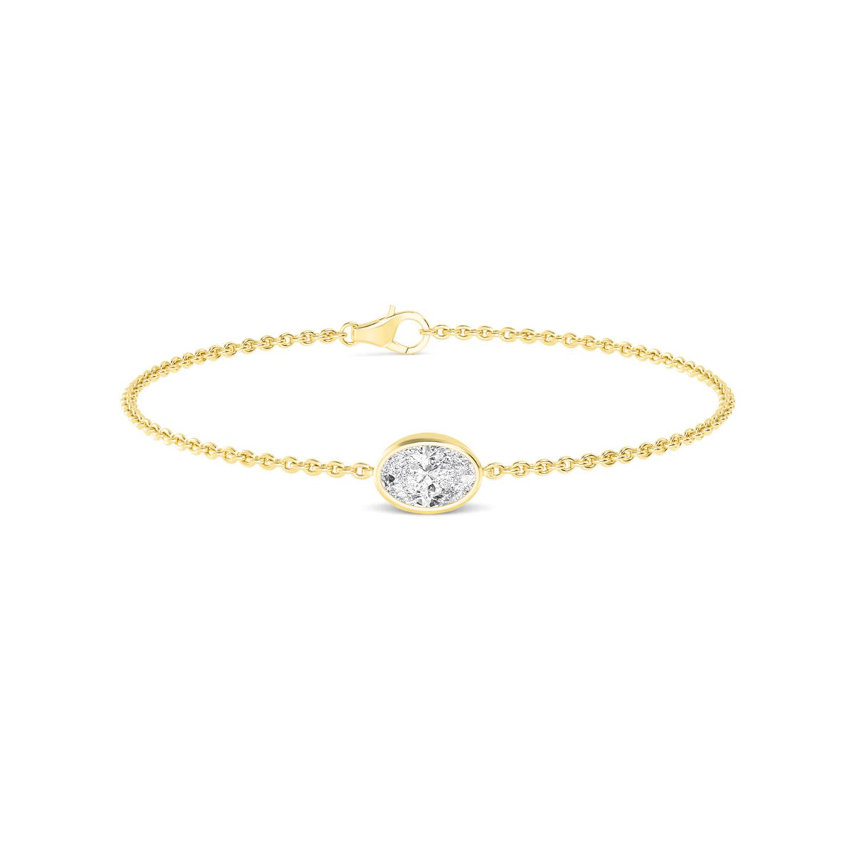 Yellow Gold / 1.00ct Lab Grown Diamond Chain Bracelet