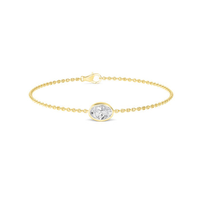 Yellow Gold / 1.00ct Lab Grown Diamond Chain Bracelet