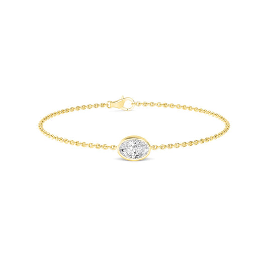 Yellow Gold / 1.00ct Lab Grown Diamond Chain Bracelet