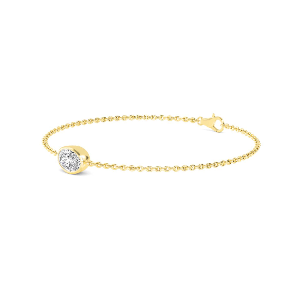 Yellow Gold / 1.00ct Lab Grown Diamond Chain Bracelet