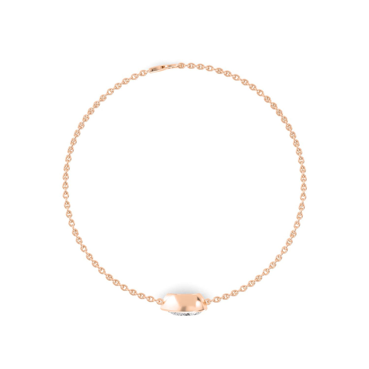 Rose Gold / 1.00ct Lab Grown Diamond Chain Bracelet