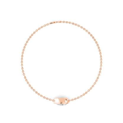 Rose Gold / 1.00ct Lab Grown Diamond Chain Bracelet