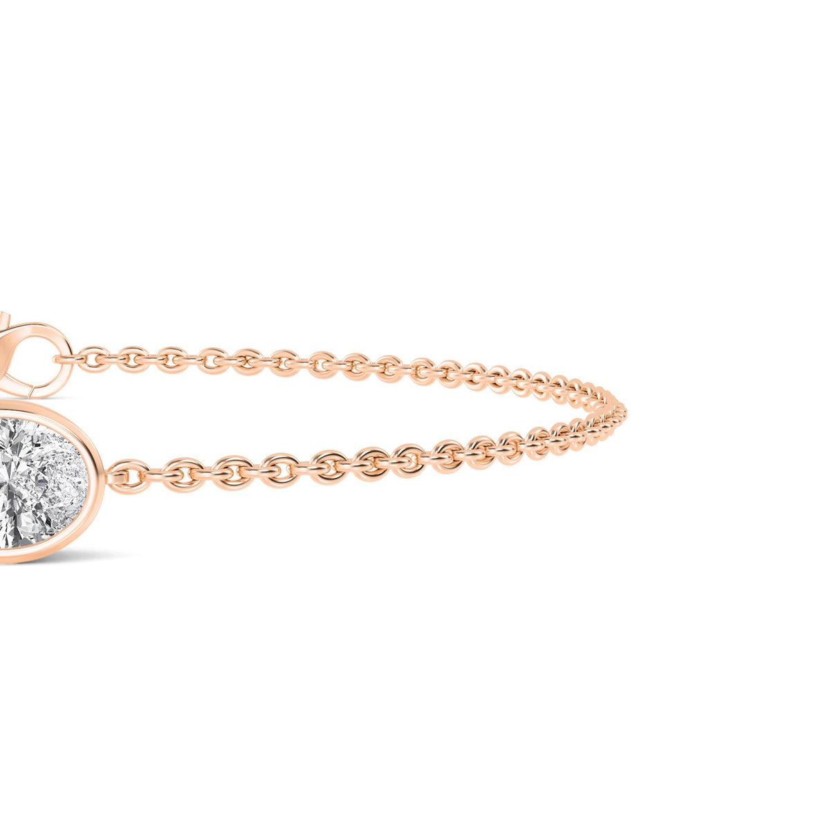 Rose Gold / 1.00ct Lab Grown Diamond Chain Bracelet