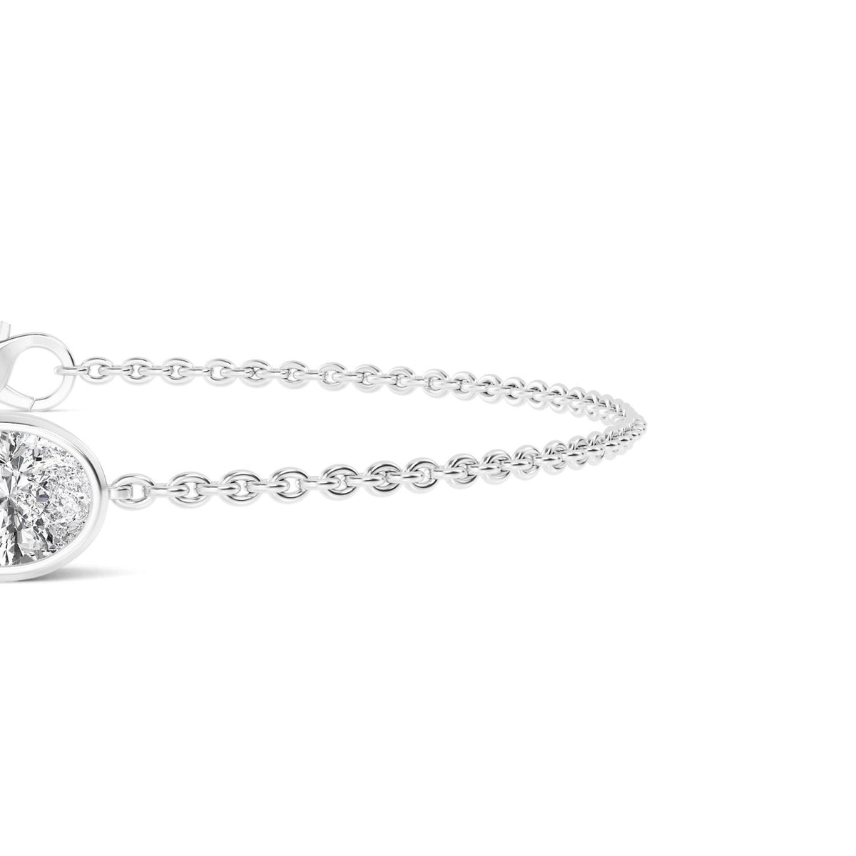 White Gold / 1.00ct Lab Grown Diamond Chain Bracelet