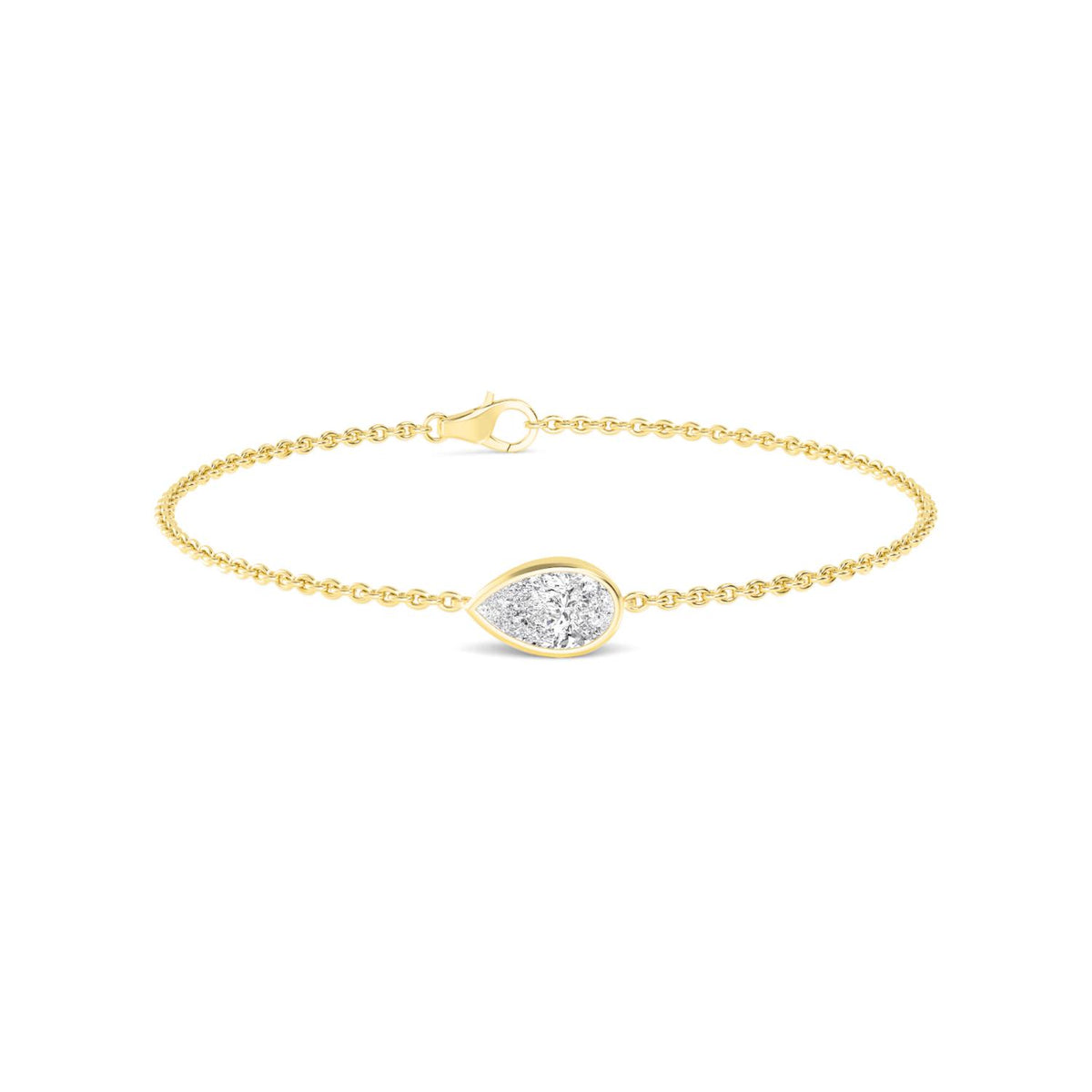 Yellow Gold / 1.00ct Lab Grown Diamond Chain Bracelet
