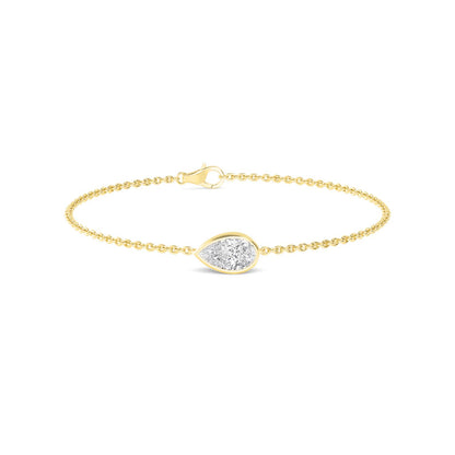 Yellow Gold / 1.00ct Lab Grown Diamond Chain Bracelet