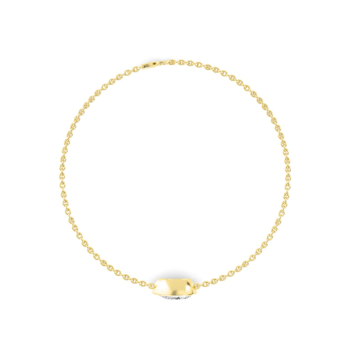 Yellow Gold / 1.00ct Lab Grown Diamond Chain Bracelet