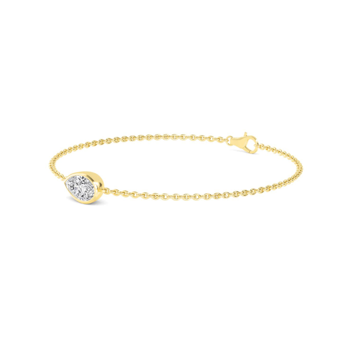 Yellow Gold / 1.00ct Lab Grown Diamond Chain Bracelet