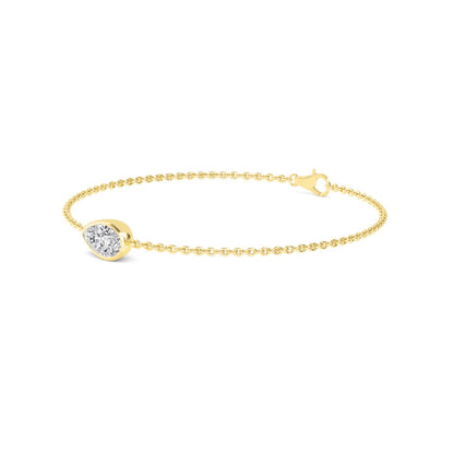 Yellow Gold / 1.00ct Lab Grown Diamond Chain Bracelet