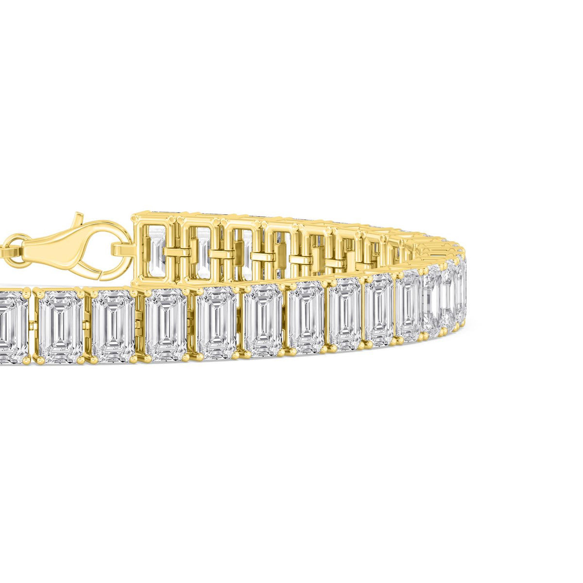 Yellow Gold / 8.31ct Lab Grown Diamond Paper Clip Bracelet