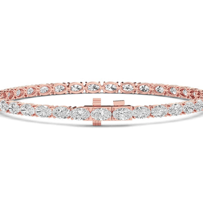 Rose Gold / 6.57ct Lab Grown Diamond Tennis Bracelet