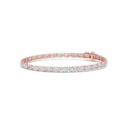 Rose Gold / 6.57ct Lab Grown Diamond Tennis Bracelet