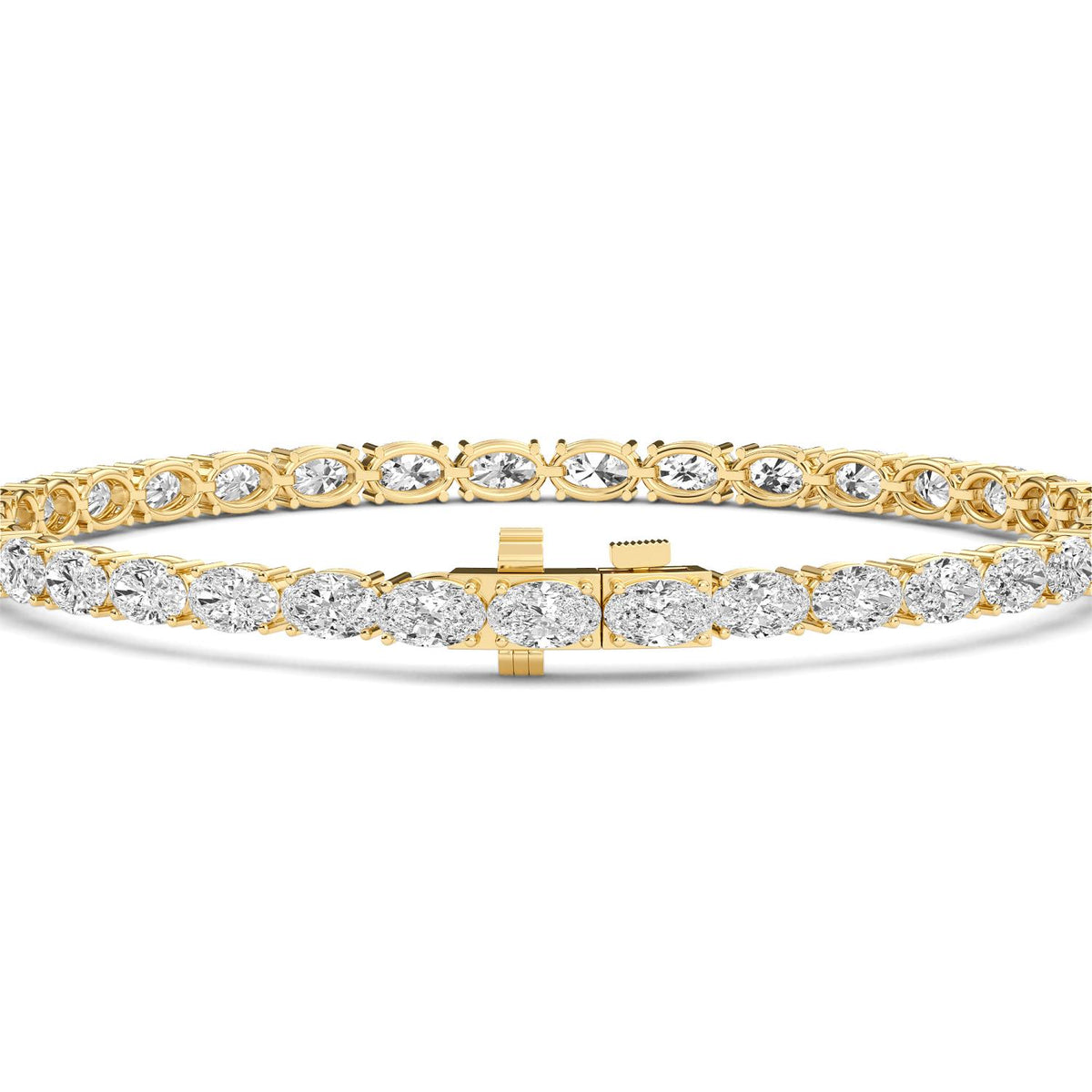 Yellow Gold / 6.57ct Lab Grown Diamond Tennis Bracelet