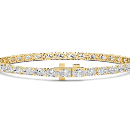 Yellow Gold / 6.57ct Lab Grown Diamond Tennis Bracelet