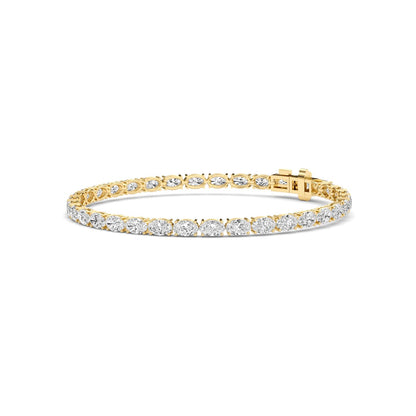 Yellow Gold / 6.57ct Lab Grown Diamond Tennis Bracelet