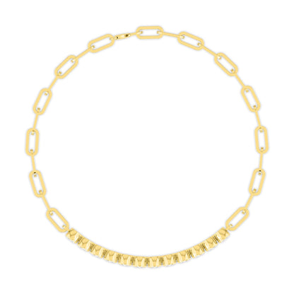 Yellow Gold / 3.96ct Lab Grown Diamond Paper Clip Bracelet